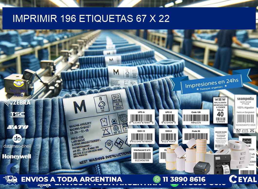 IMPRIMIR 196 ETIQUETAS 67 x 22