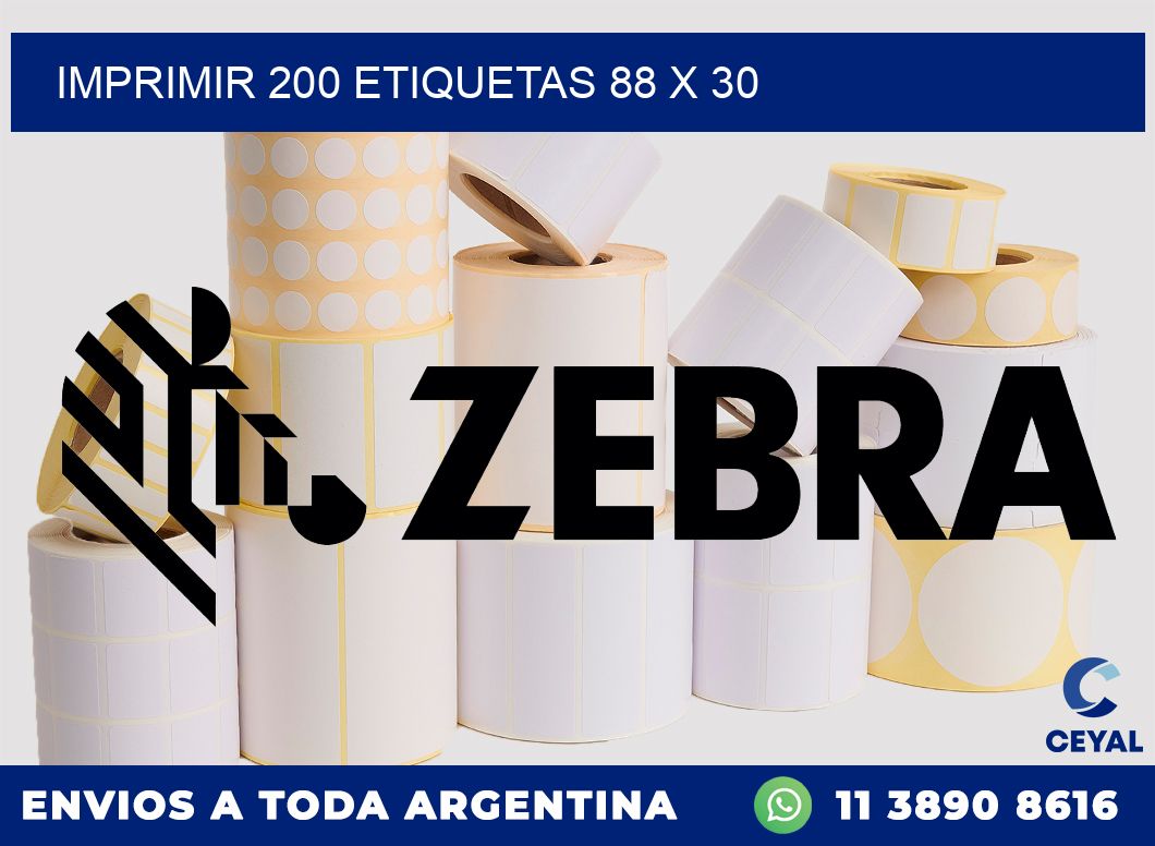 IMPRIMIR 200 ETIQUETAS 88 x 30