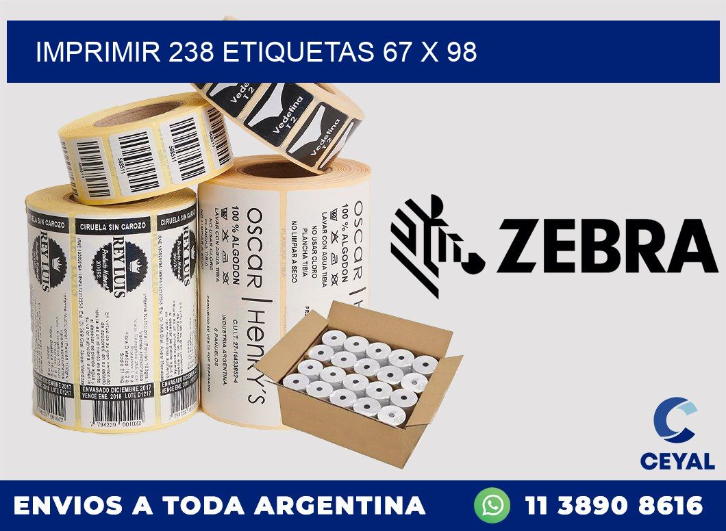 IMPRIMIR 238 ETIQUETAS 67 x 98