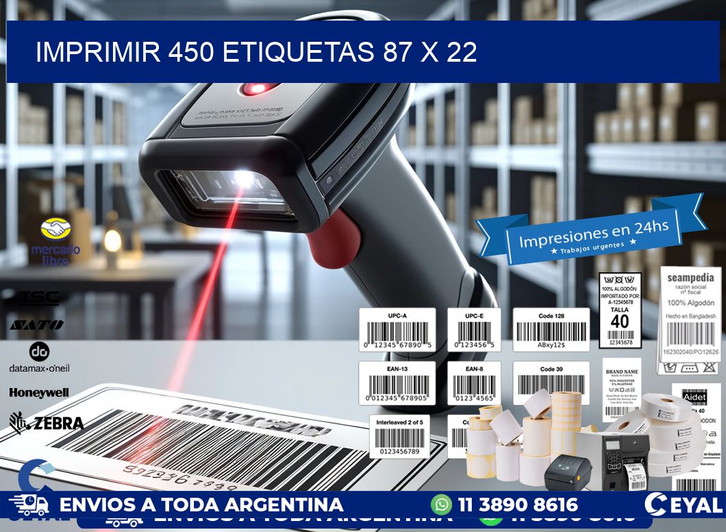 IMPRIMIR 450 ETIQUETAS 87 x 22