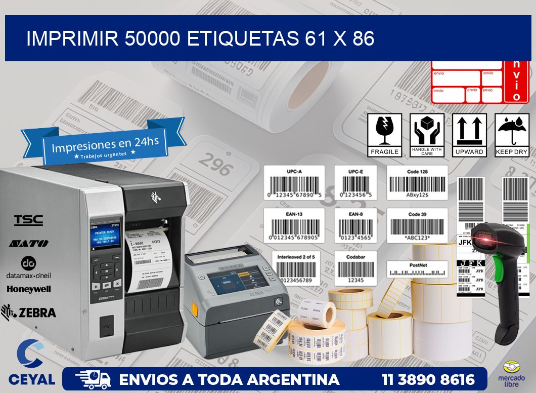 IMPRIMIR 50000 ETIQUETAS 61 x 86