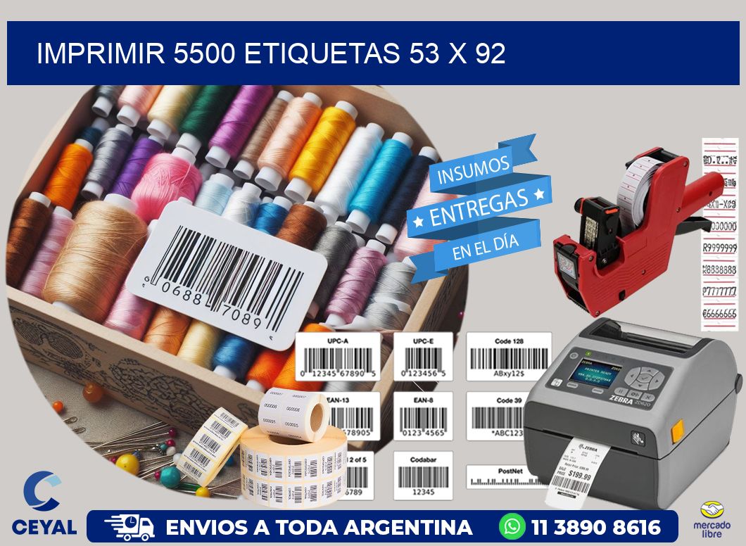 IMPRIMIR 5500 ETIQUETAS 53 x 92