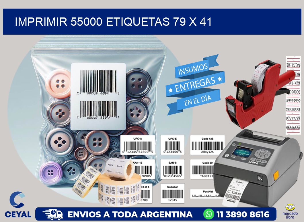 IMPRIMIR 55000 ETIQUETAS 79 x 41