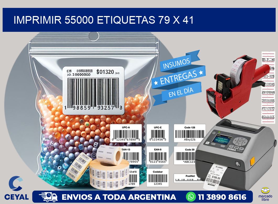 IMPRIMIR 55000 ETIQUETAS 79 x 41