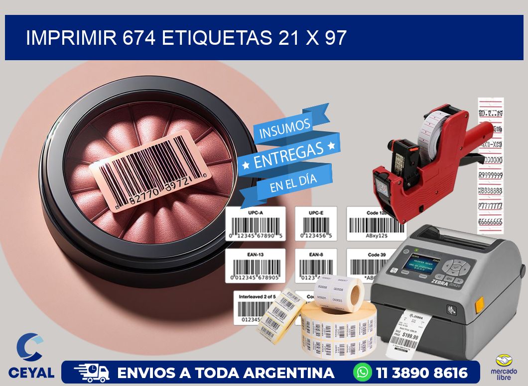 IMPRIMIR 674 ETIQUETAS 21 x 97