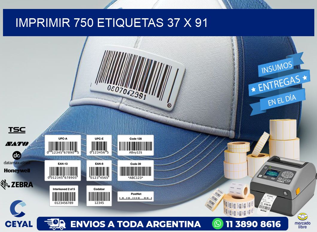 IMPRIMIR 750 ETIQUETAS 37 x 91