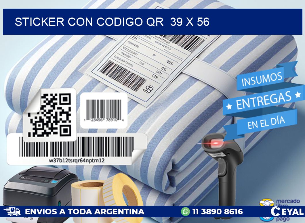 STICKER CON CODIGO QR  39 x 56