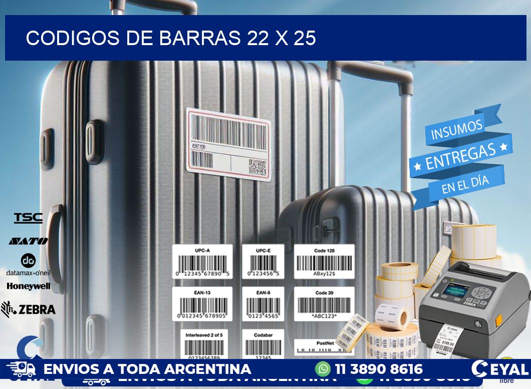 codigos de barras 22 x 25