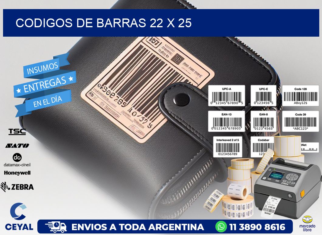 codigos de barras 22 x 25