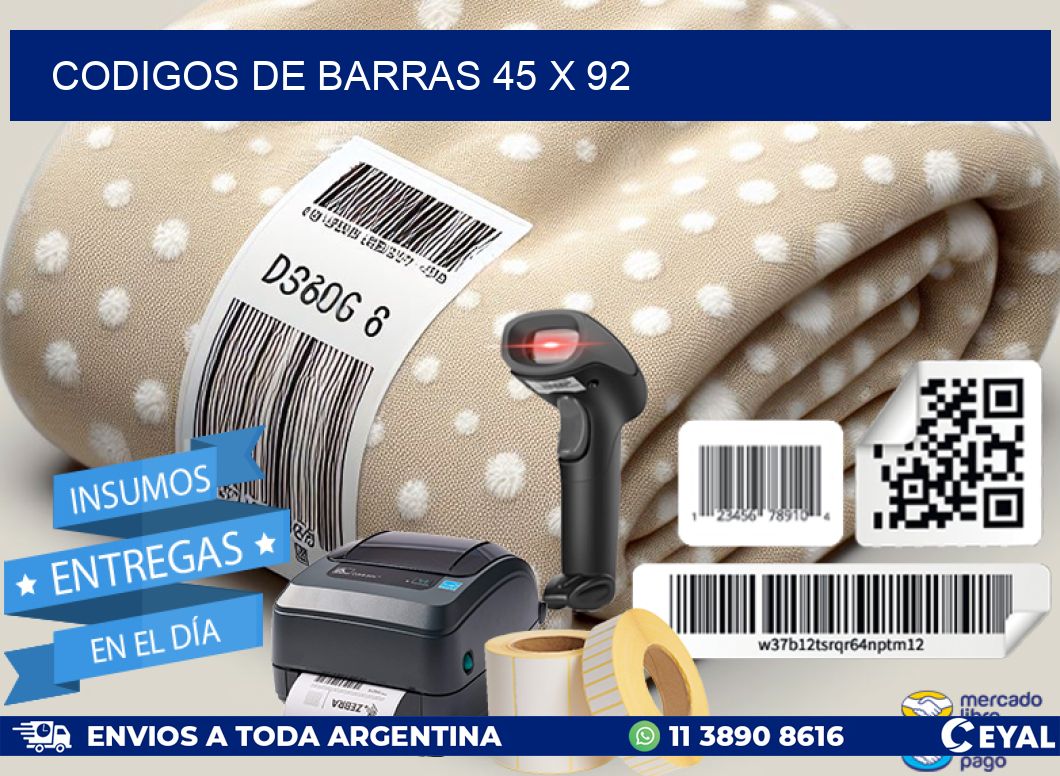 codigos de barras 45 x 92