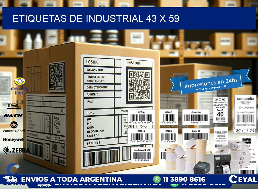 etiquetas de industrial 43 x 59