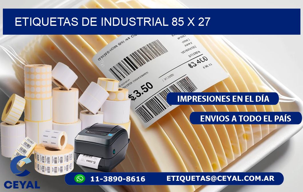 etiquetas de industrial 85 x 27