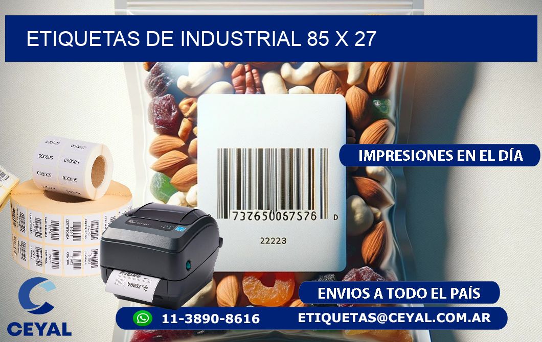 etiquetas de industrial 85 x 27