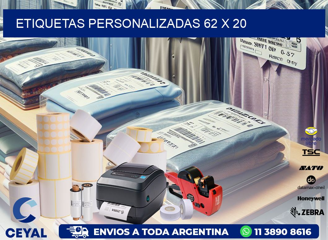 etiquetas personalizadas 62 x 20