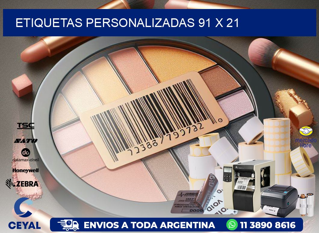 etiquetas personalizadas 91 x 21