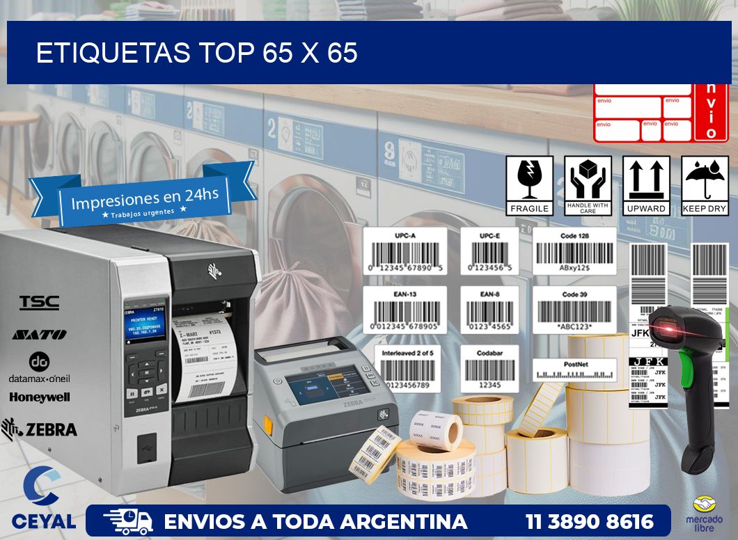 etiquetas top 65 x 65