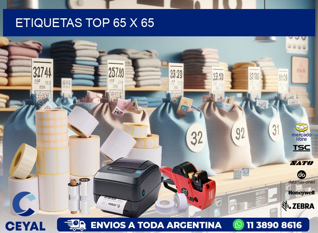 etiquetas top 65 x 65