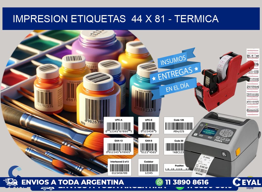 impresion etiquetas  44 x 81 - termica