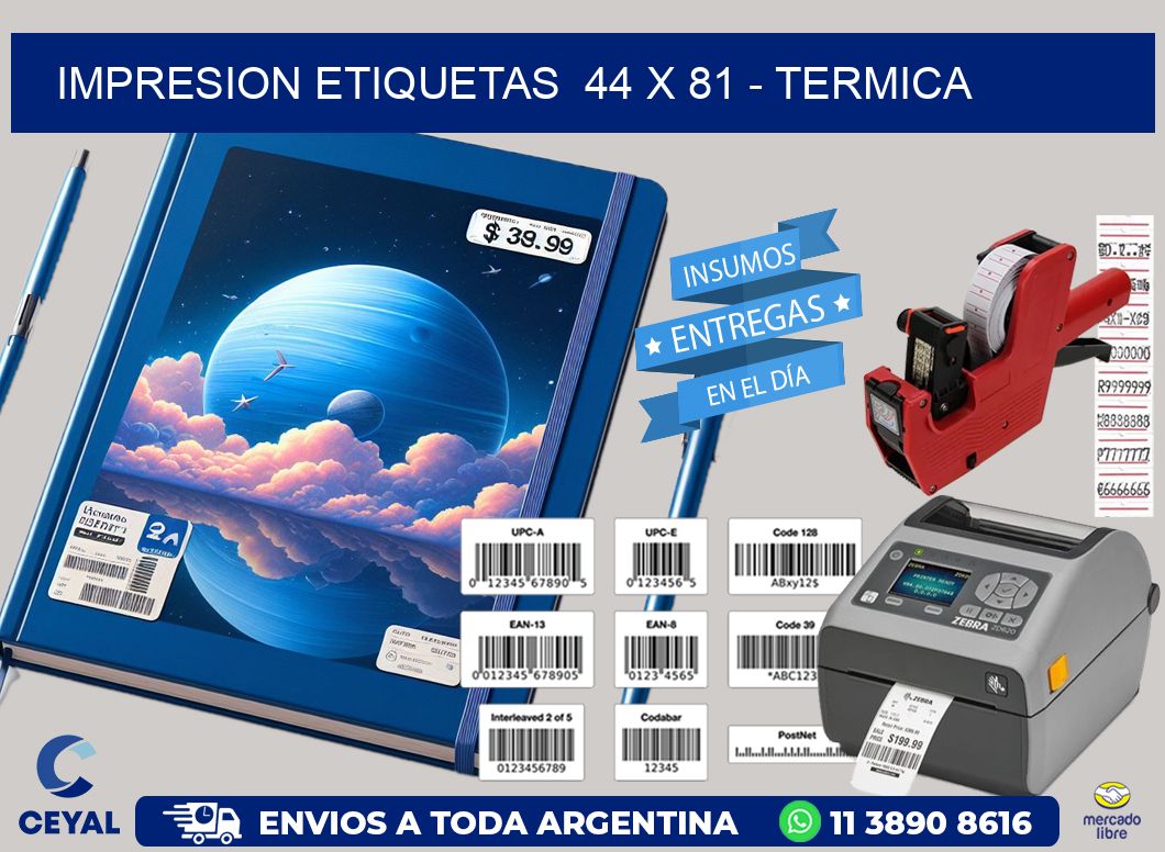 impresion etiquetas  44 x 81 - termica