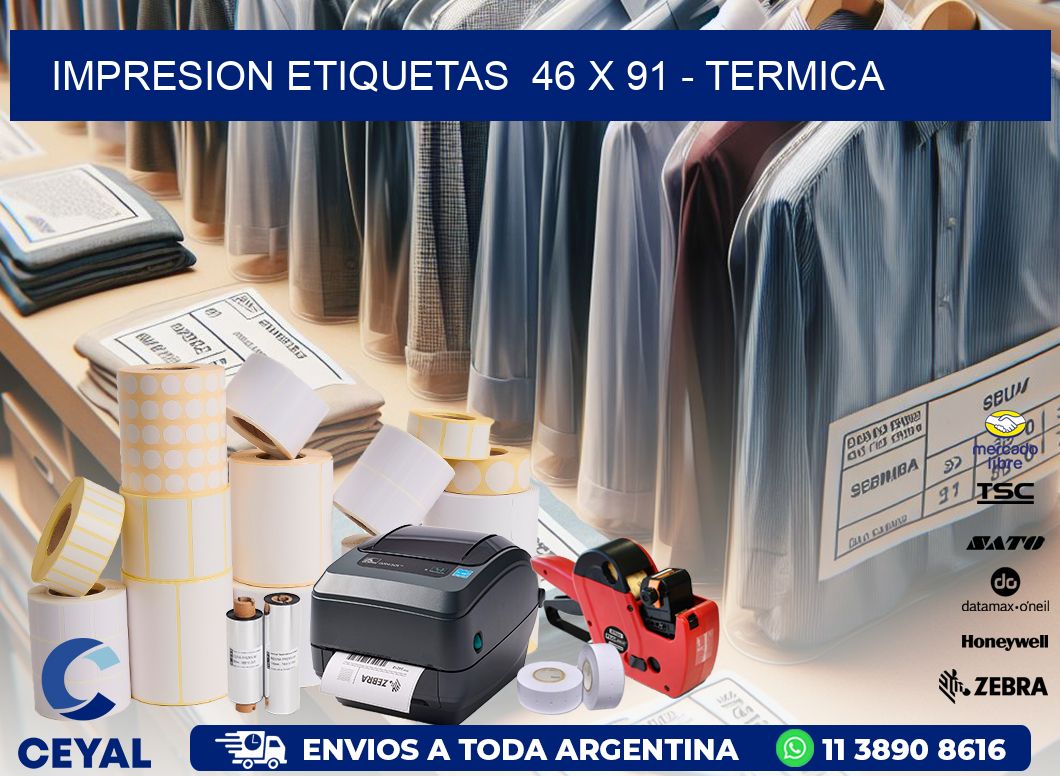 impresion etiquetas  46 x 91 - termica