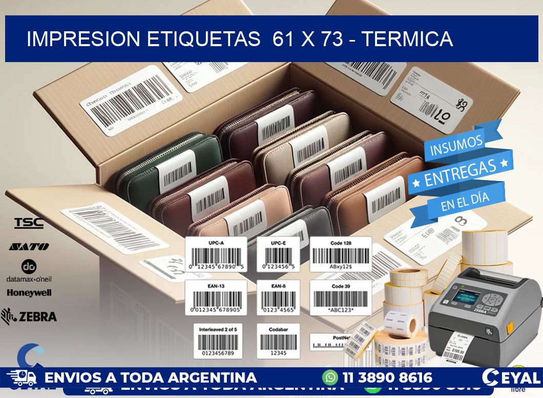 impresion etiquetas  61 x 73 - termica