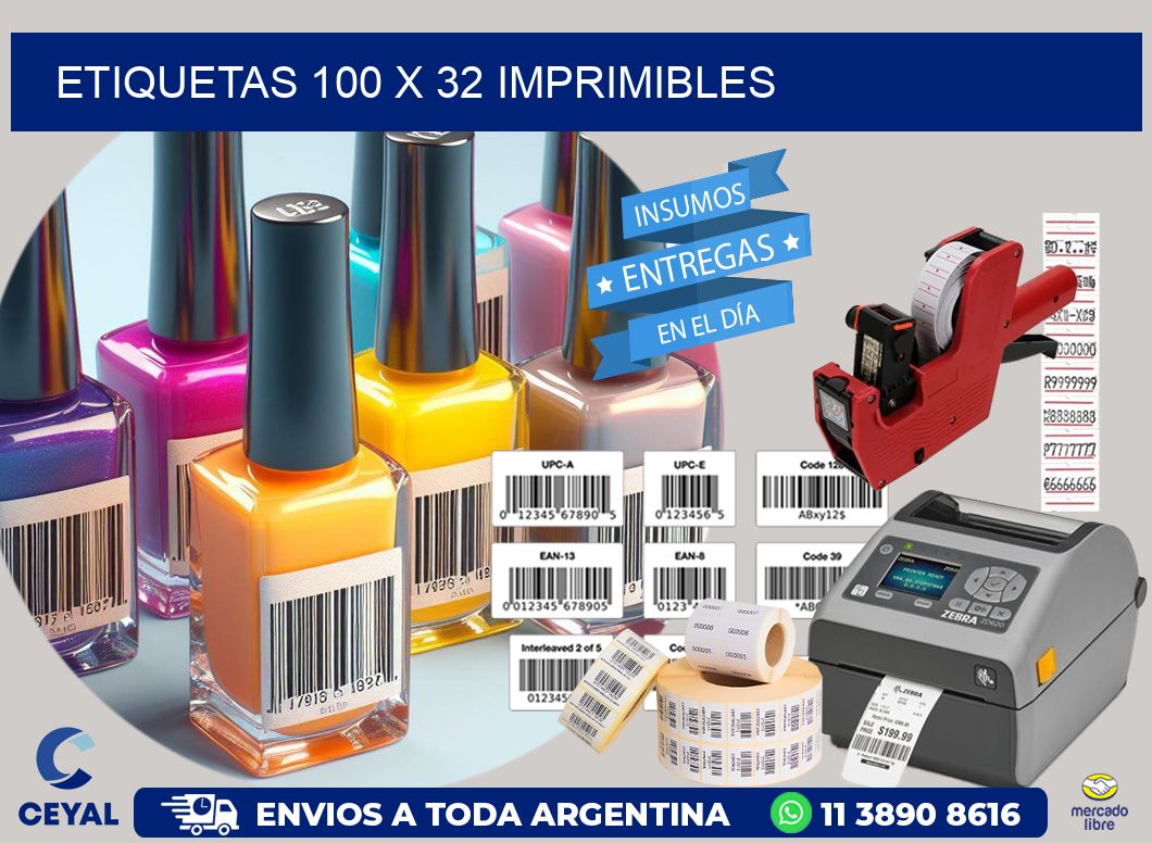 ETIQUETAS 100 x 32 IMPRIMIBLES