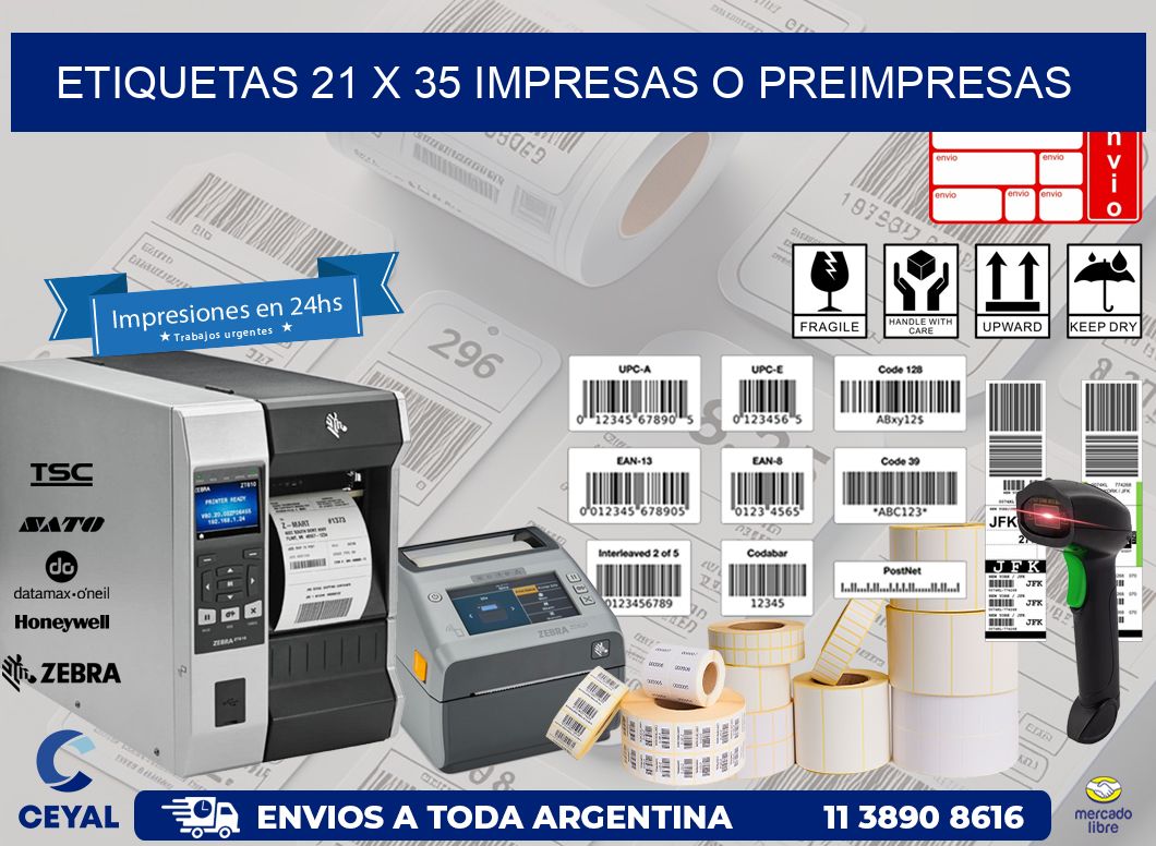 ETIQUETAS 21 x 35 IMPRESAS O PREIMPRESAS