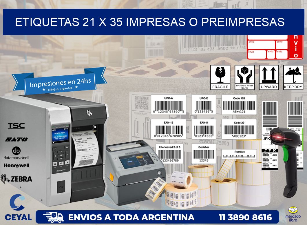 ETIQUETAS 21 x 35 IMPRESAS O PREIMPRESAS