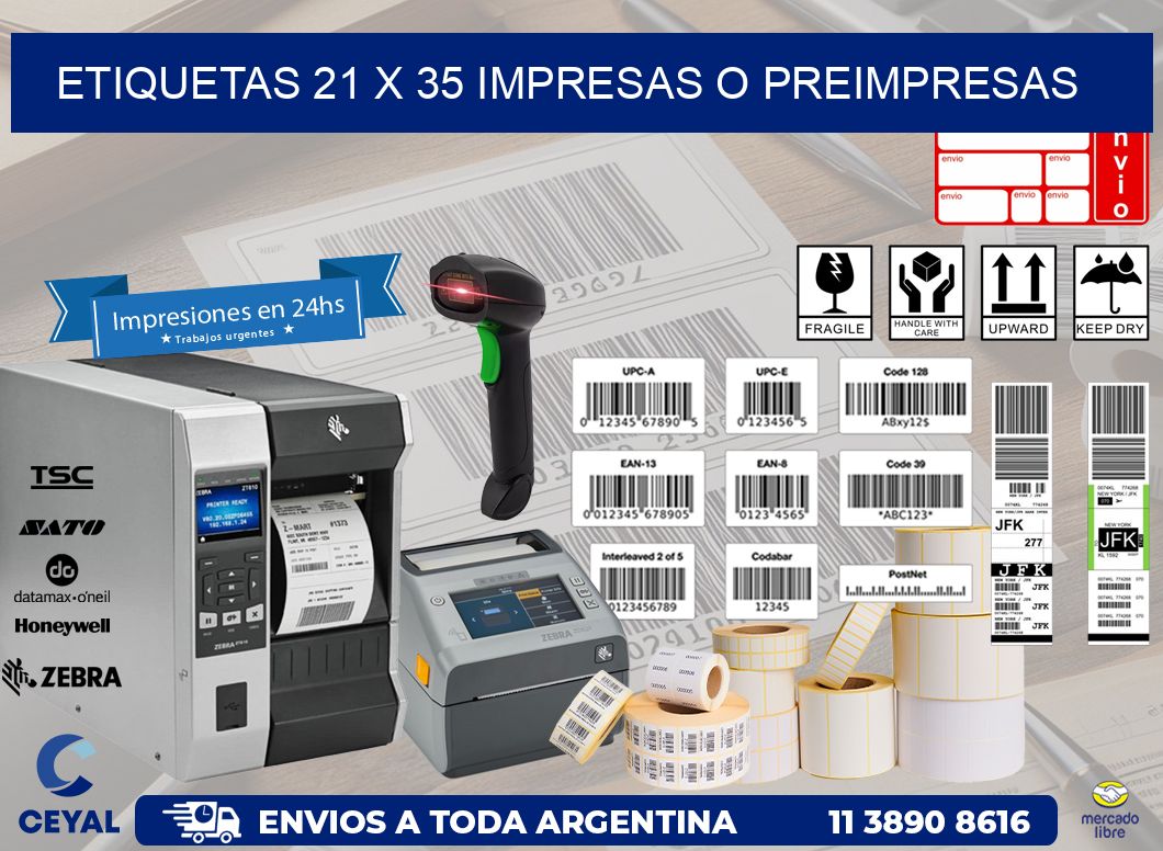 ETIQUETAS 21 x 35 IMPRESAS O PREIMPRESAS