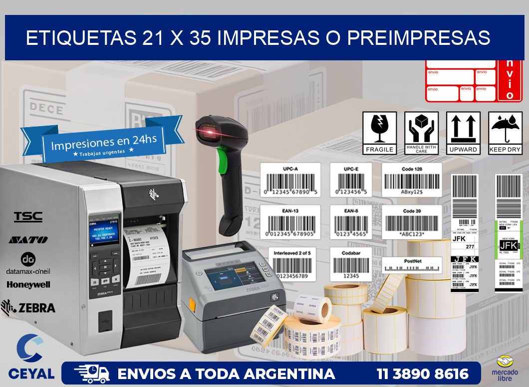 ETIQUETAS 21 x 35 IMPRESAS O PREIMPRESAS