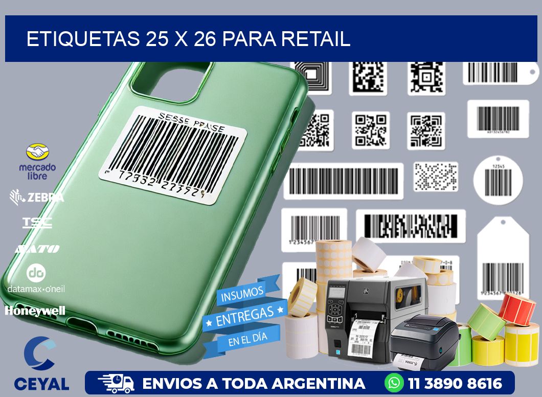 ETIQUETAS 25 x 26 PARA RETAIL