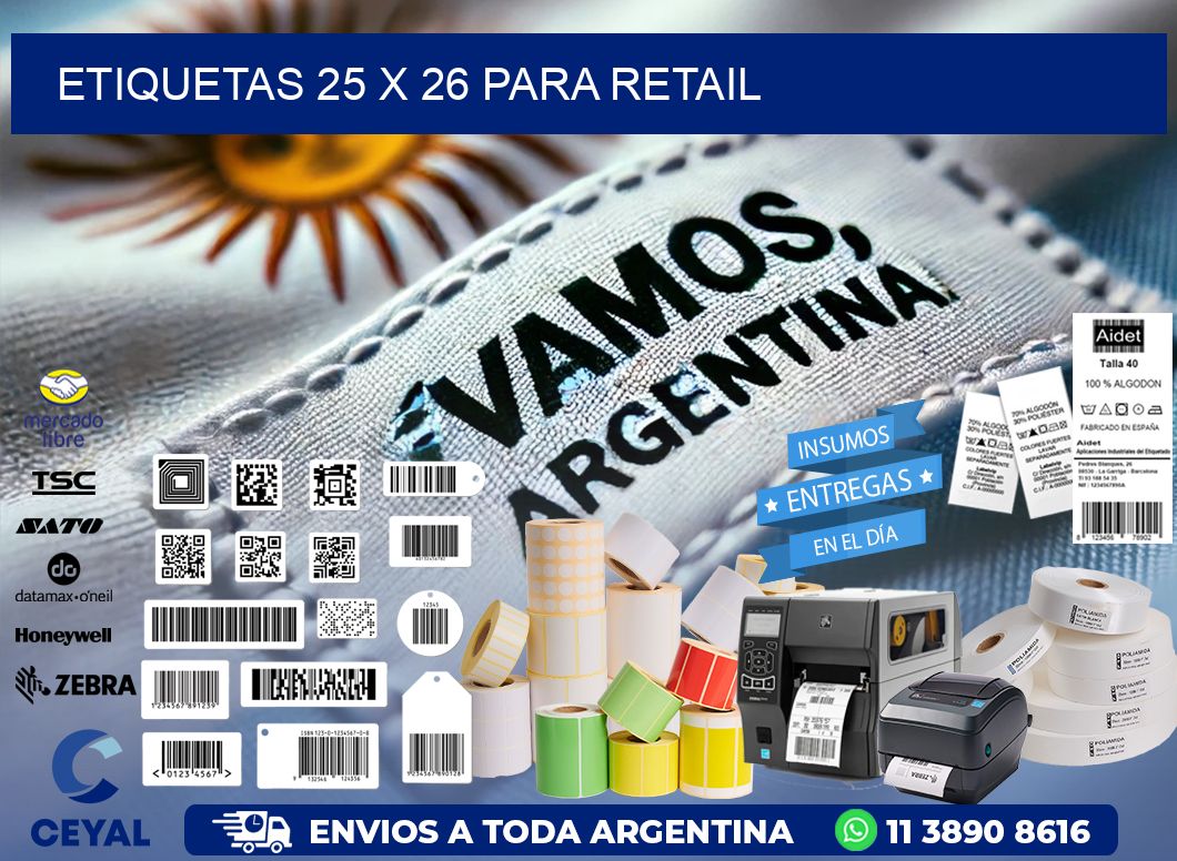 ETIQUETAS 25 x 26 PARA RETAIL