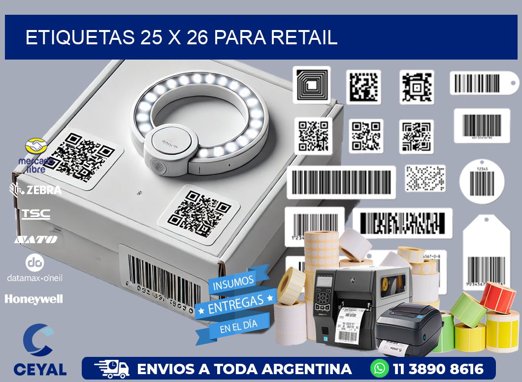 ETIQUETAS 25 x 26 PARA RETAIL