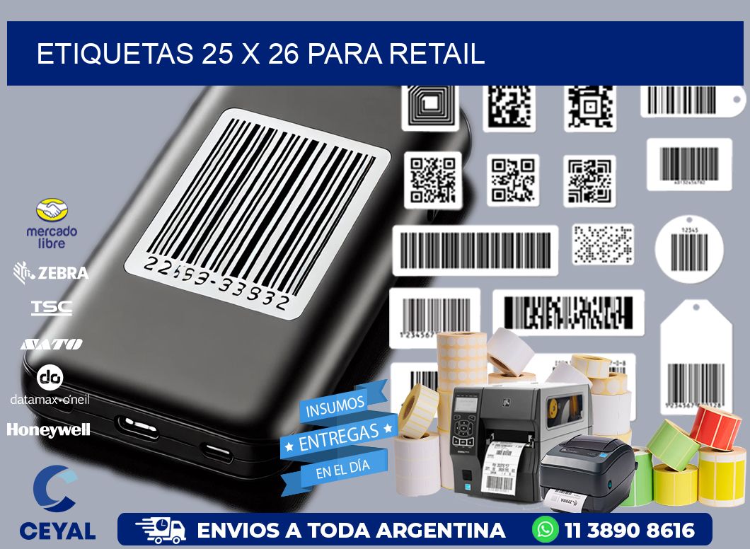 ETIQUETAS 25 x 26 PARA RETAIL