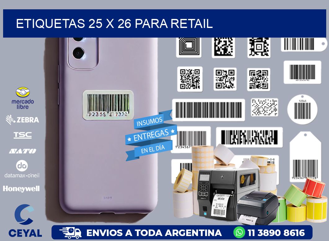 ETIQUETAS 25 x 26 PARA RETAIL