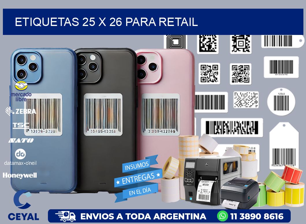 ETIQUETAS 25 x 26 PARA RETAIL