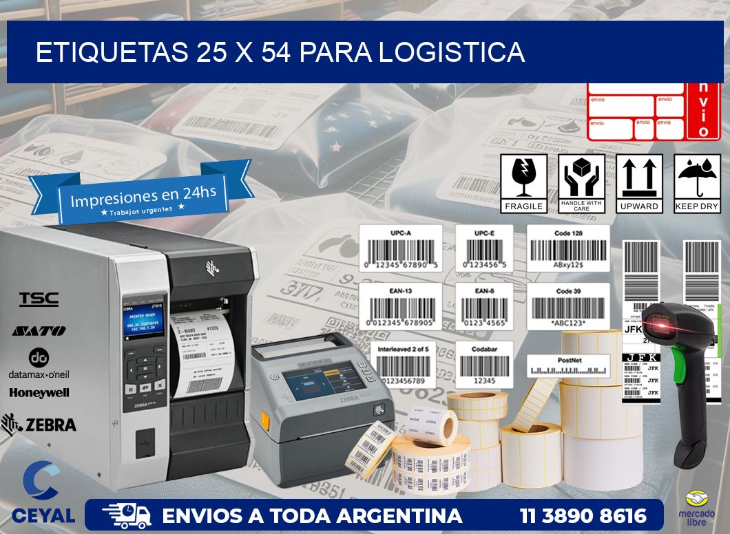 ETIQUETAS 25 x 54 PARA LOGISTICA