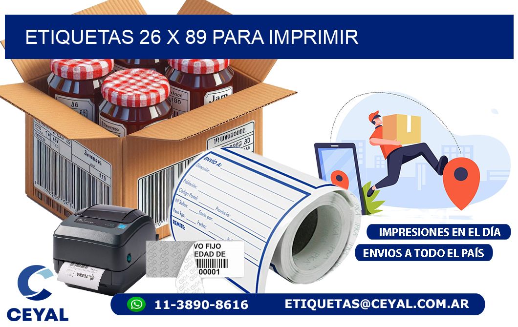 ETIQUETAS 26 x 89 PARA IMPRIMIR