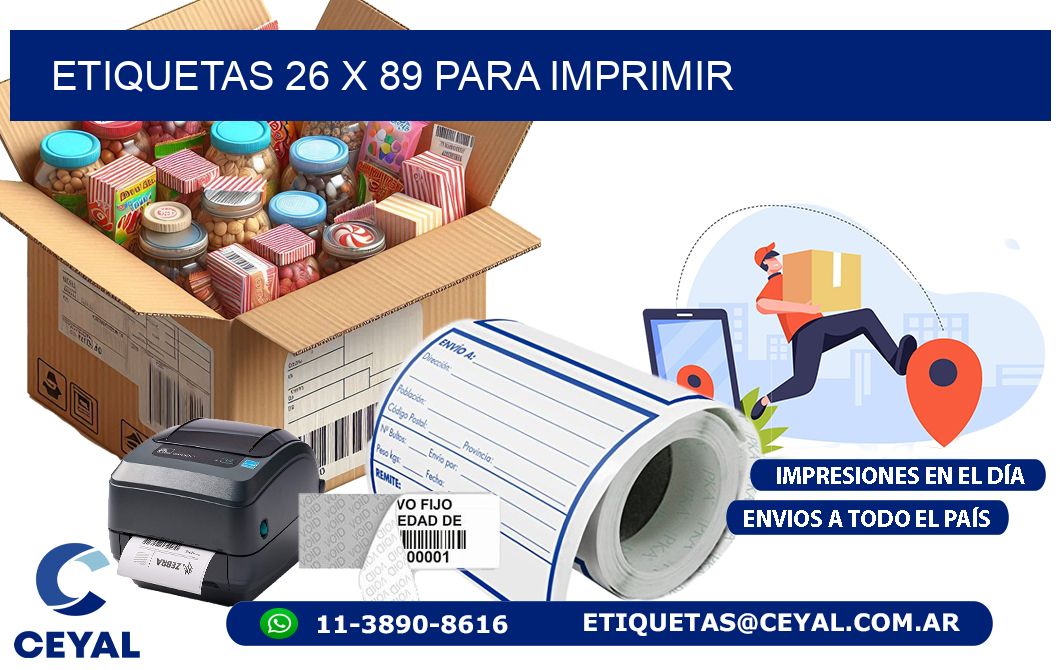 ETIQUETAS 26 x 89 PARA IMPRIMIR