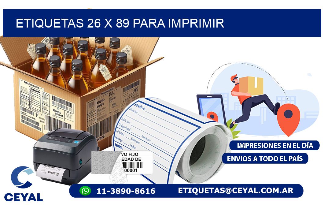 ETIQUETAS 26 x 89 PARA IMPRIMIR