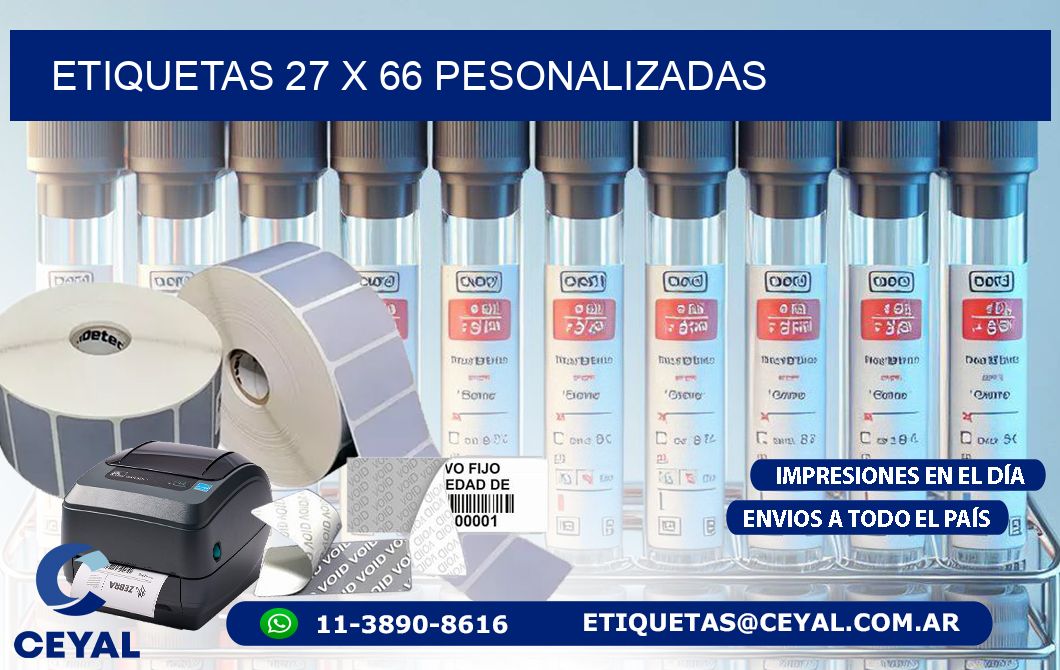 ETIQUETAS 27 x 66 PESONALIZADAS