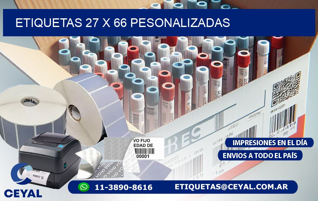 ETIQUETAS 27 x 66 PESONALIZADAS