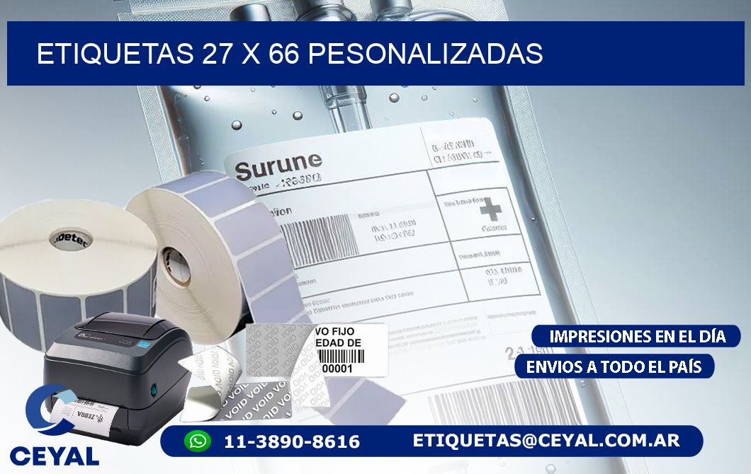 ETIQUETAS 27 x 66 PESONALIZADAS