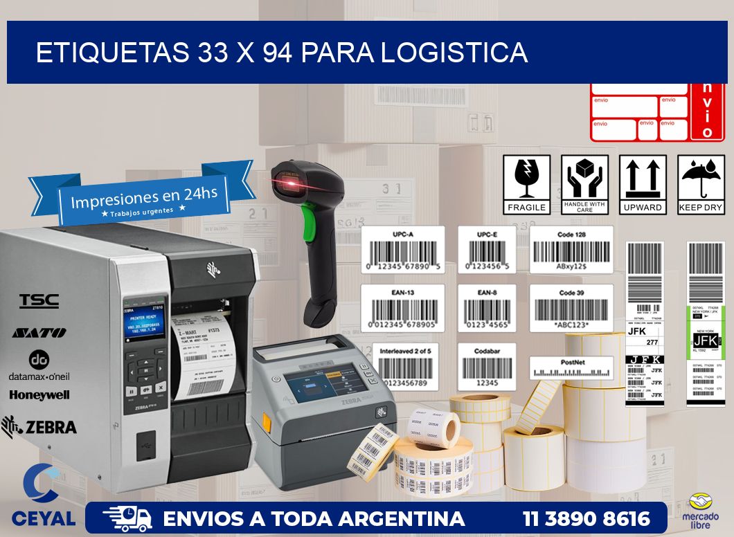 ETIQUETAS 33 x 94 PARA LOGISTICA