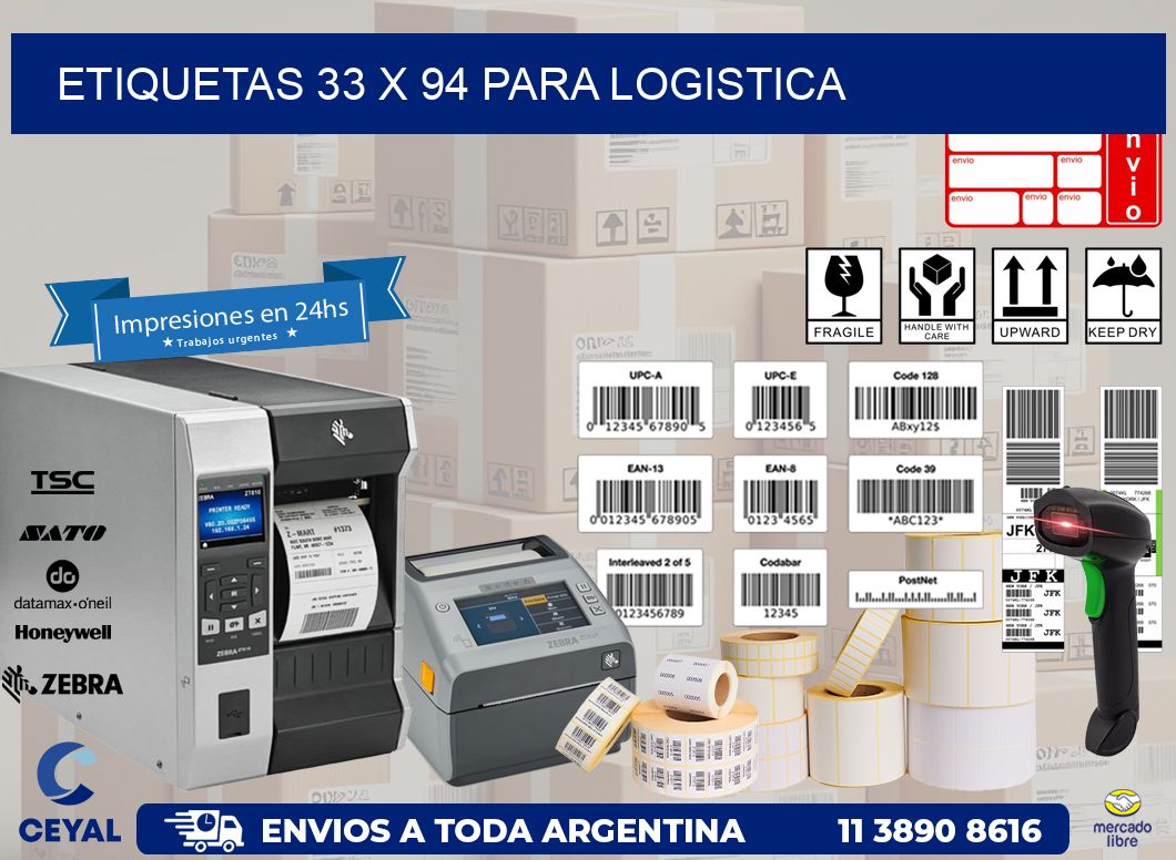 ETIQUETAS 33 x 94 PARA LOGISTICA