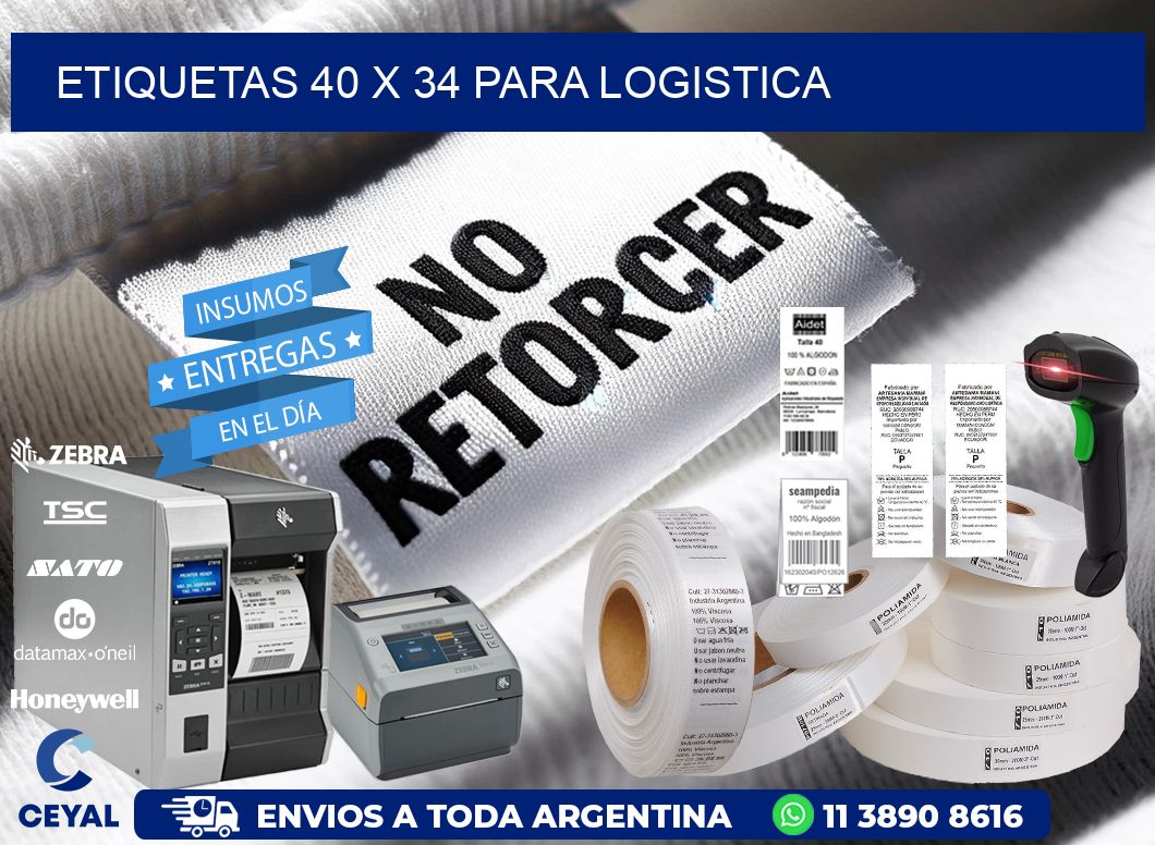 ETIQUETAS 40 x 34 PARA LOGISTICA