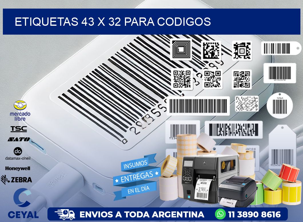 ETIQUETAS 43 x 32 PARA CODIGOS