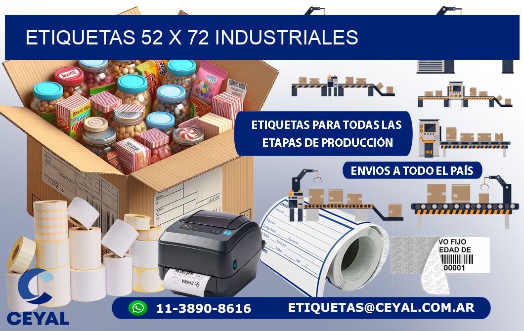 ETIQUETAS 52 x 72 INDUSTRIALES