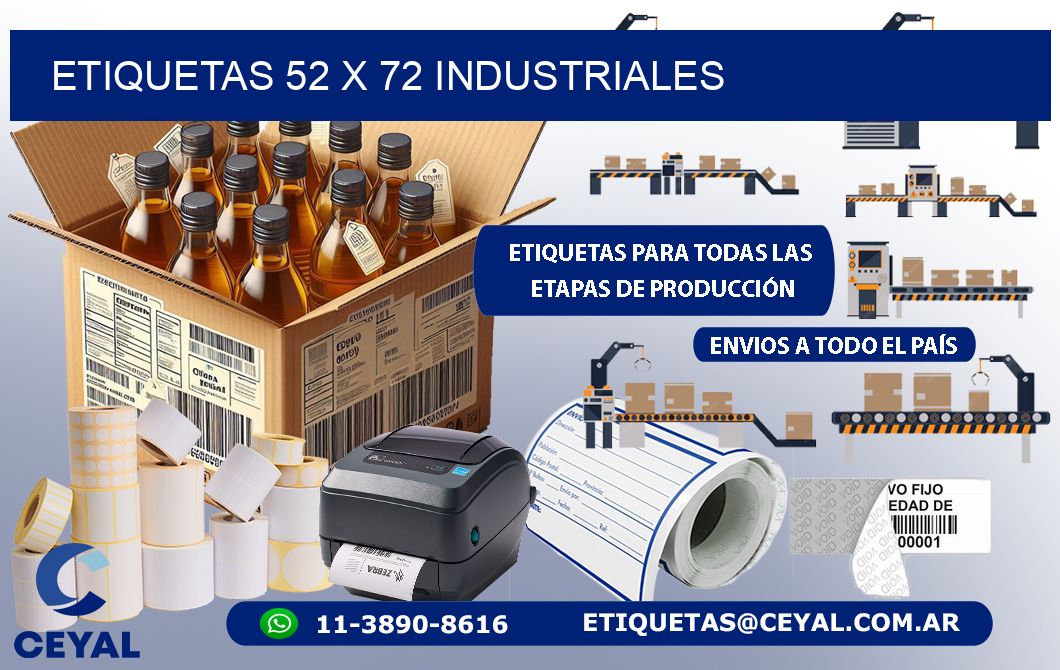 ETIQUETAS 52 x 72 INDUSTRIALES