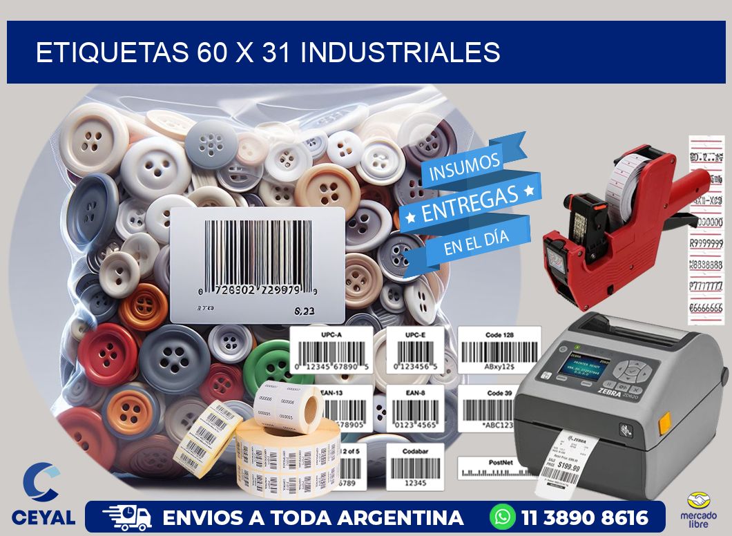 ETIQUETAS 60 x 31 INDUSTRIALES